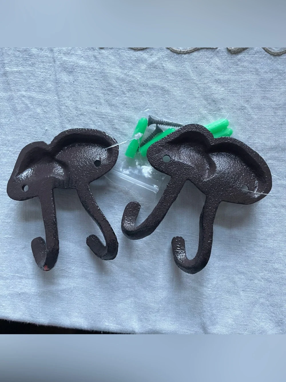 Cast Iron Mushroom Wall Hooks Set of 2 Double Coat Towel Hook Cottagecore Boho